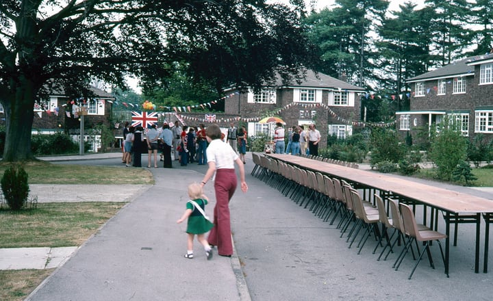 A 1977 Silver Jubilee street party - the celebration the banned single set itself against.