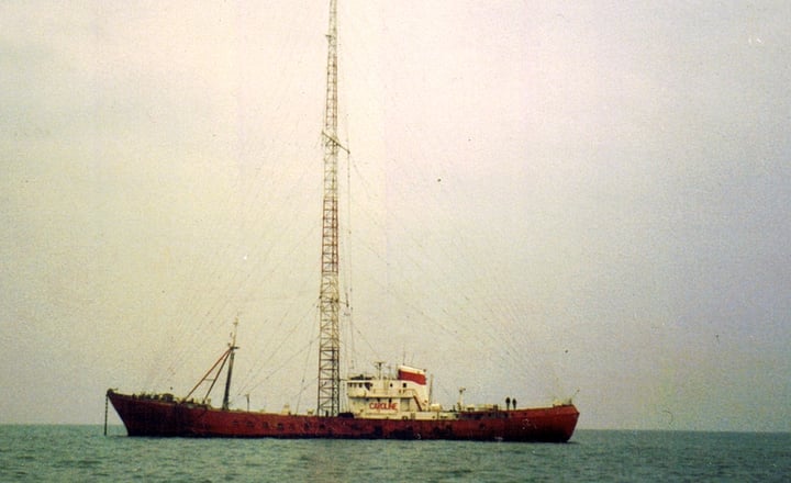 A pirate radio ship in the 1960s - offshore stations broke the BBC's ban on 'My Generation'.