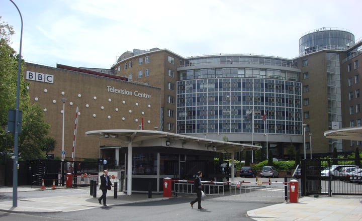 BBC Television Centre - home of Top of the Pops, where The Shamen performed a banned number one twice.