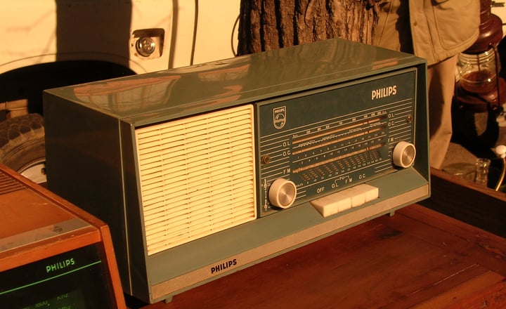 A 1960s radio set - the era BBC Radio 1 launched and banned its first record, 'Jackie'.