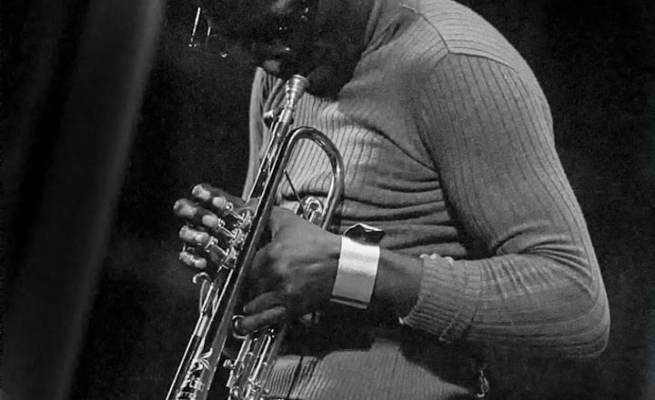 Miles Davis performing live in his electric period