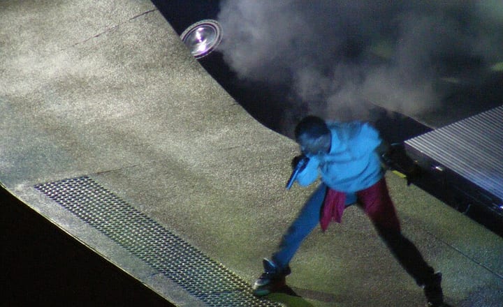 Kanye West live on the Glow in the Dark tour, 2008