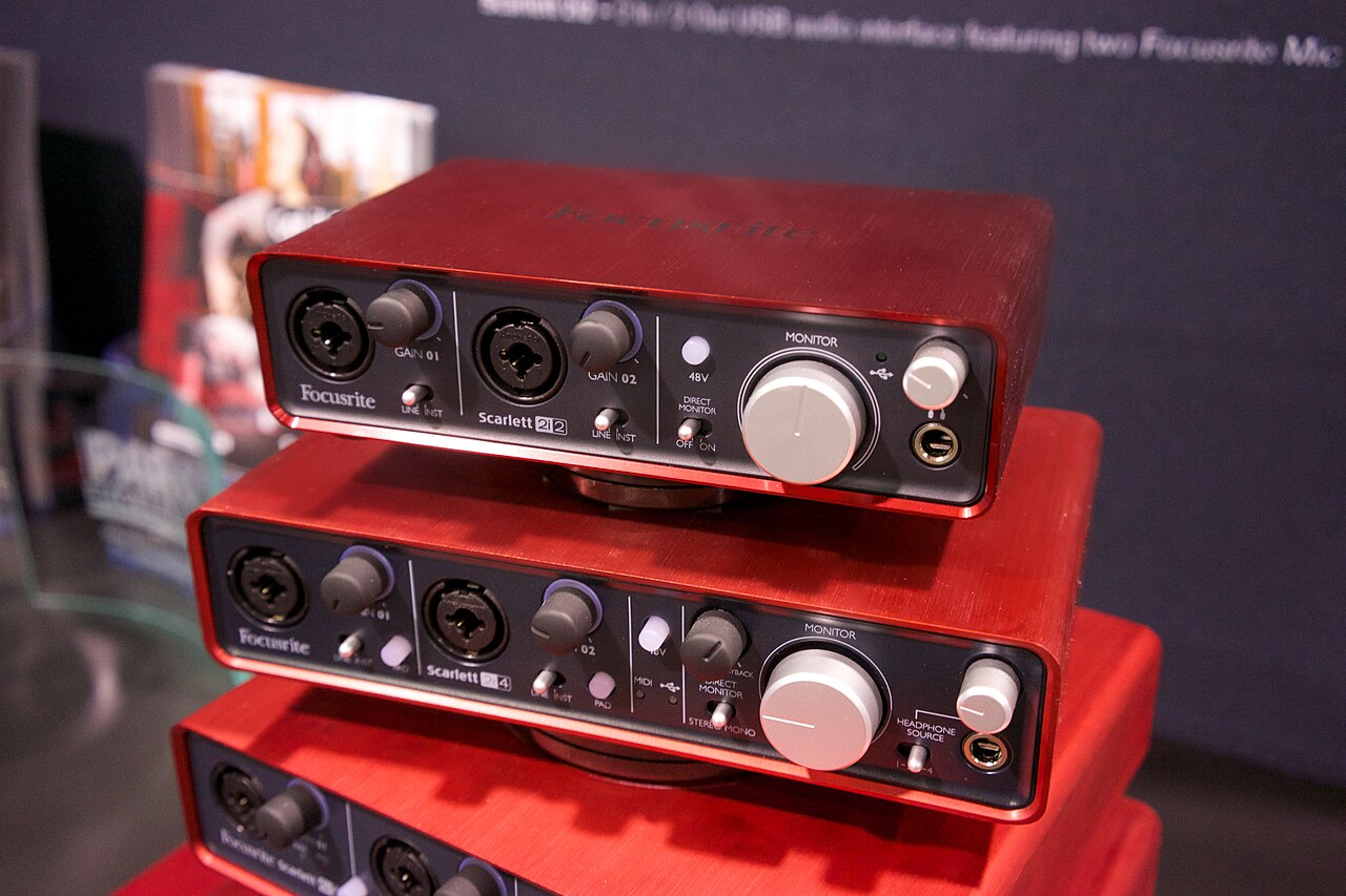 Focusrite Scarlett 2i2, 2i4, 6i6 USB2.0 Audio Interfaces with Focusrite Mic Preamps - 2014 NAMM Show (by Matt Vanacoro).jpg