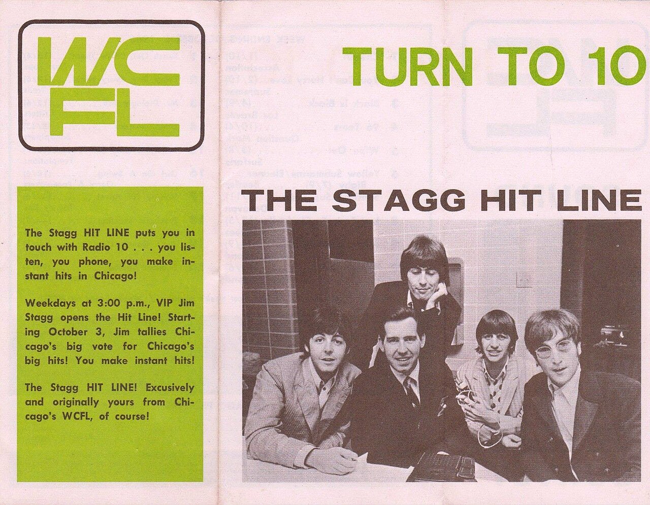 WCFL Sound 10 survey October 1966 Beatles Jim Stagg