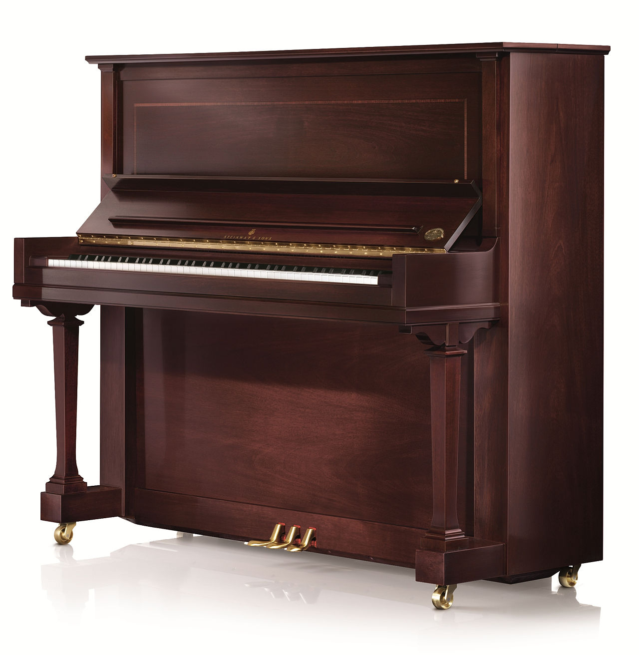 Steinway & Sons upright piano, model K-52 (mahogany finish), manufactured at Steinway's factory in New York City.jpg