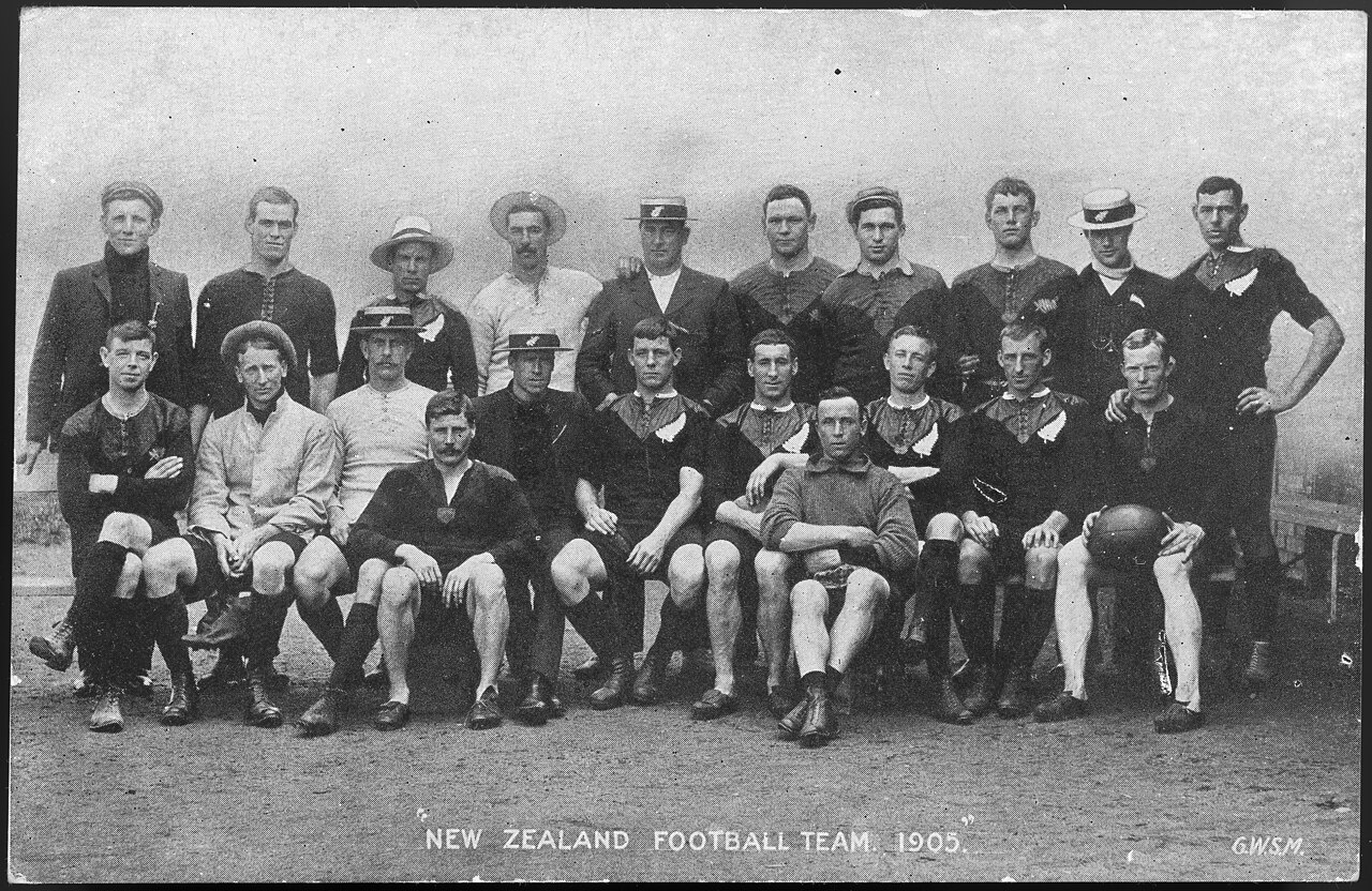 Postcard. New Zealand football team, 1905 - G.W.S.M. (1905?) (21015087913).jpg