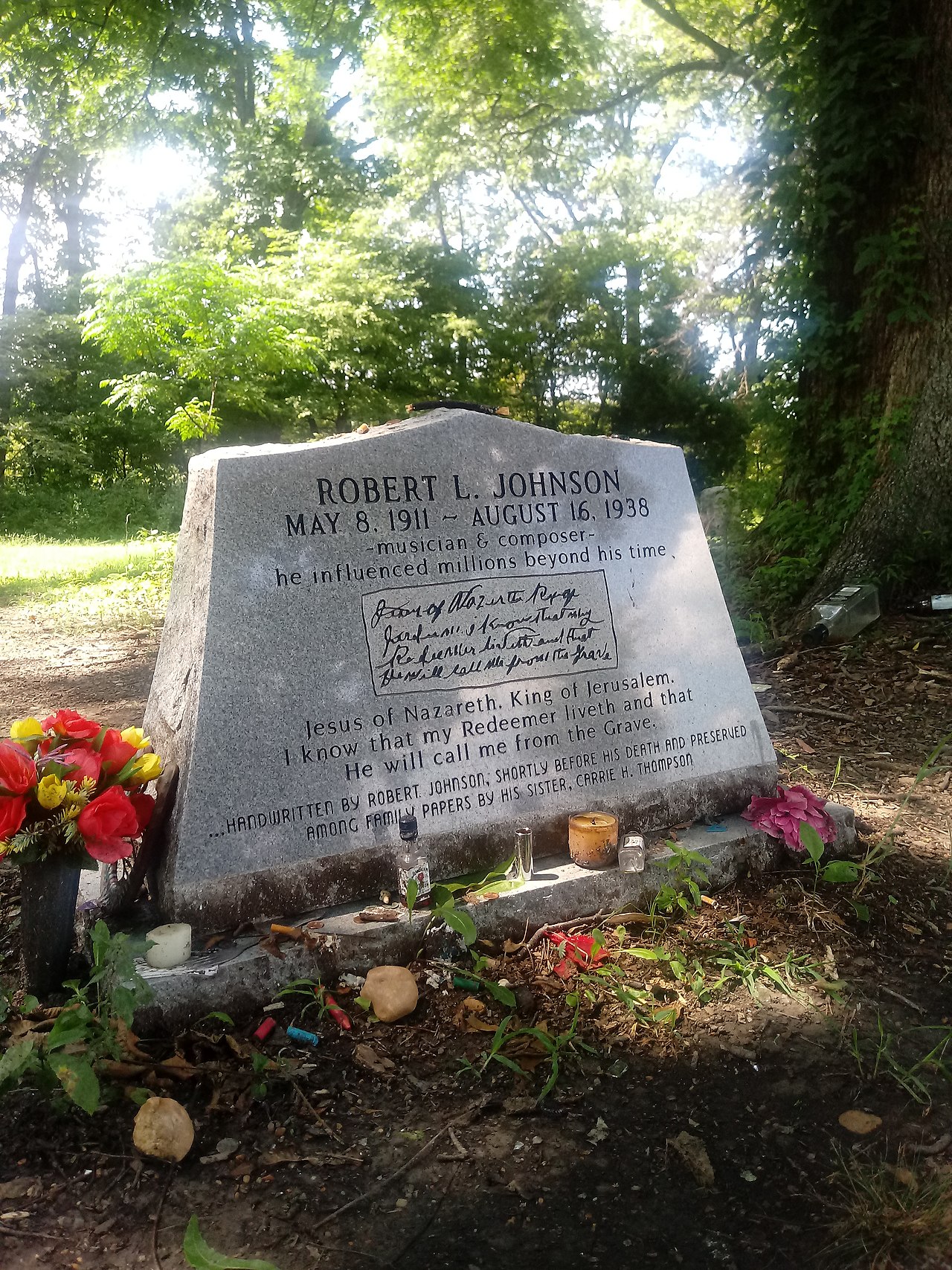Robert Johnson grave, Little Zion Missionary Baptist Church Mississippi.jpg